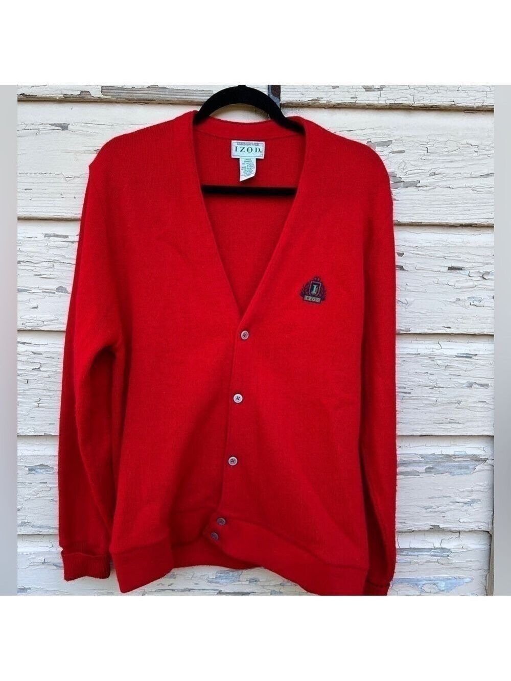Vintage 90s Izod Crest Button-Down Retro Grandpa Cardigan Oversized Sweater